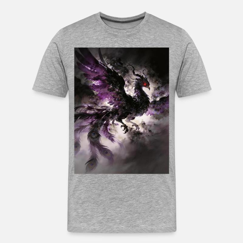 Der dunkle Phönix: Aufstieg der Dunkelheit - Männer Premium Bio T-Shirt - Grau meliert