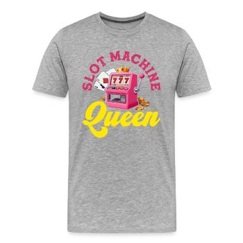 Jackpot du Casino Reine des Machines à Sous Roses - T-shirt bio Premium Homme - gris chiné - Devant - Damien (186cm)