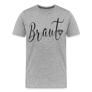 Hochzeit Diamanten Braut - Männer Premium Bio T-Shirt - Grau meliert - Vorne - Damien (186cm)