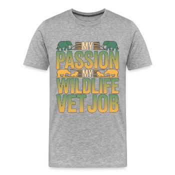 Wildlife Vet My Passion My Wildlife Rehabilitation - Männer Premium Bio T-Shirt - Grau meliert - Vorne - Damien (186cm)