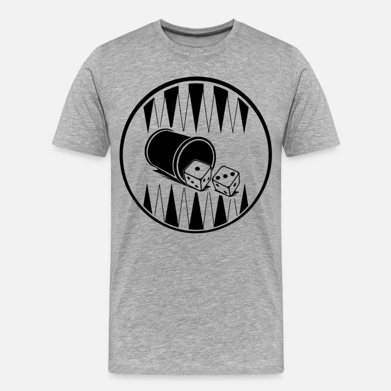 Backgammon | Brettspiel | Geschenk - Männer Premium Bio T-Shirt - Grau meliert