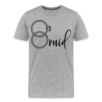 Bagues de fiançailles pour mariée - T-shirt bio Premium Homme - gris chiné - Devant - Damien (186cm)