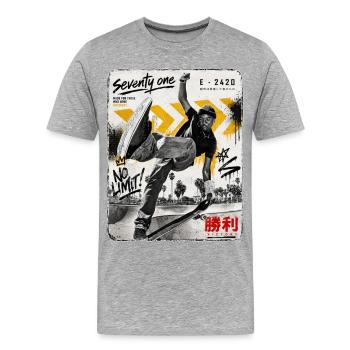 Street Skate Graffiti - Männer Premium Bio T-Shirt - Grau meliert - Vorne - Damien (186cm)