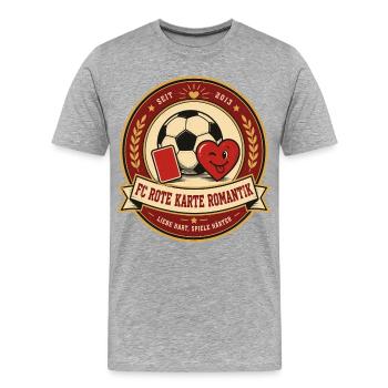 FC Rote Karte Romantik - Männer Premium Bio T-Shirt - Grau meliert - Vorne - Damien (186cm)