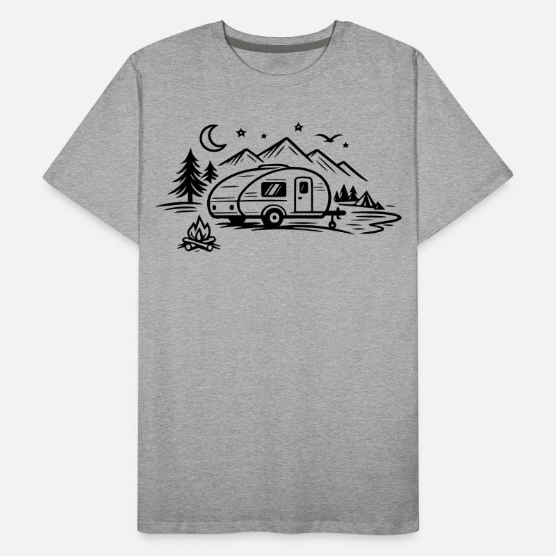 Camping Anhänger Landschaft  Männer Premium Bio T-Shirt