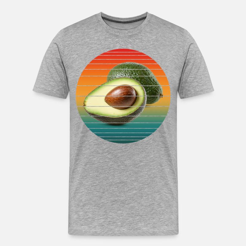Avocadofrucht - Männer Premium Bio T-Shirt - Grau meliert