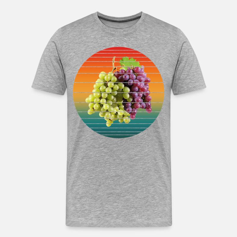 Traubenfrüchte - Männer Premium Bio T-Shirt - Grau meliert