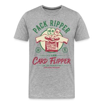 Pack Ripper Card Flipper Rare Find Collectible - Men's Premium Organic T-Shirt - heather grey - Front - Damien (186cm)