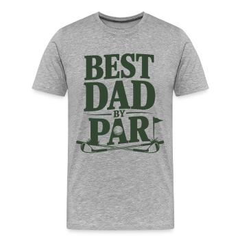 Best Dad by Par Golfmotiv - Männer Premium Bio T-Shirt - Grau meliert - Vorne - Damien (186cm)