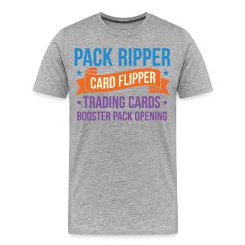 Pack Ripper Card Flipper Trading Cards Booster - Men's Premium Organic T-Shirt - heather grey - Front - Damien (186cm)