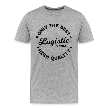 Héros logistique et de transport - T-shirt bio Premium Homme - gris chiné - Devant - Damien (186cm)