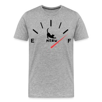 Lustige Katzen-Treibstoffanzeige Miau-Zähler Kätzchen-Mama-Humor - Männer Premium Bio T-Shirt - Grau meliert - Vorne - Damien (186cm)