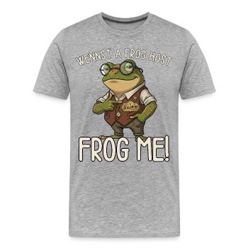Besserwisser Klugscheißer Frosch Frog me - Männer Premium Bio T-Shirt - Grau meliert - Vorne - Damien (186cm)