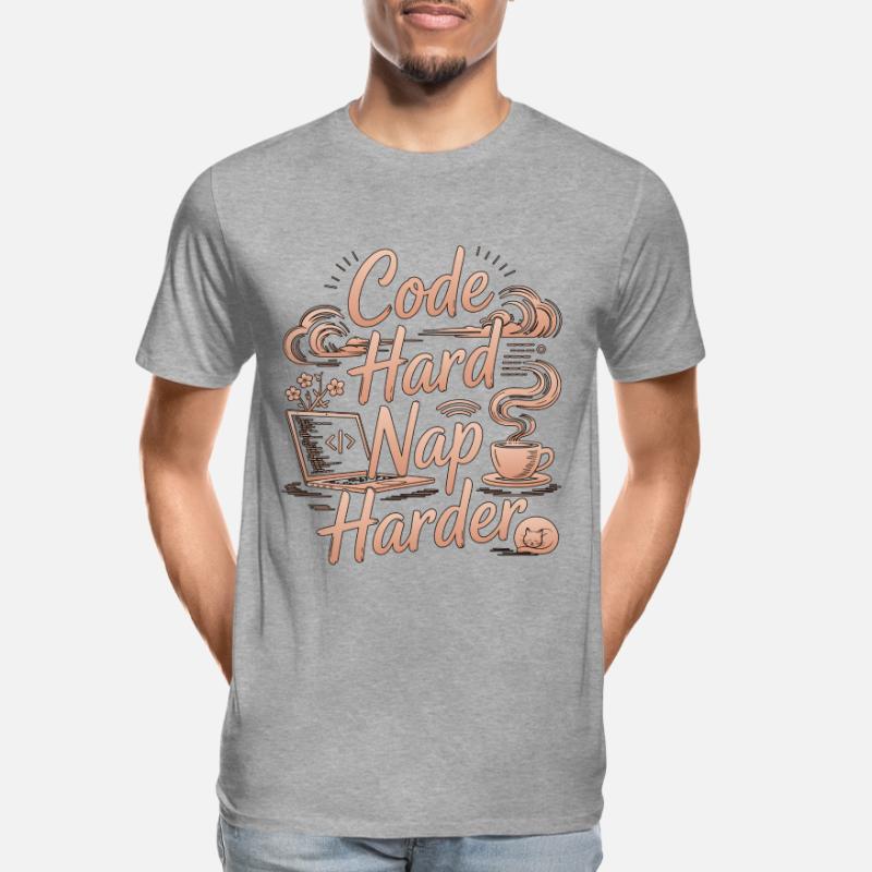 Remote Developer Code Hard Nap Harder Remote Coder Männer Premium Bio T-Shirt