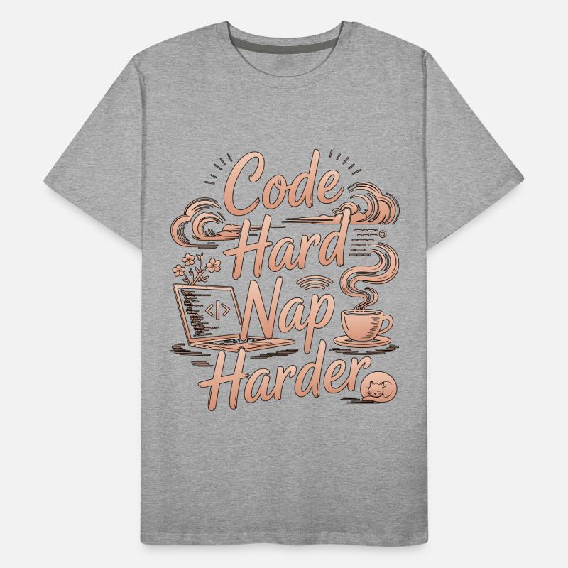 Remote Developer Code Hard Nap Harder Remote Coder Männer Premium Bio T-Shirt