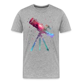 Astronomie du télescope Spatio-Kinden Astronomie - T-shirt bio Premium Homme - gris chiné - Devant - Damien (186cm)