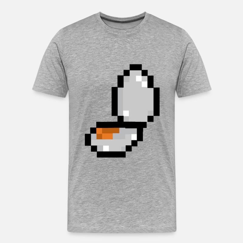 Pixel-Ei - Männer Premium Bio T-Shirt - Grau meliert