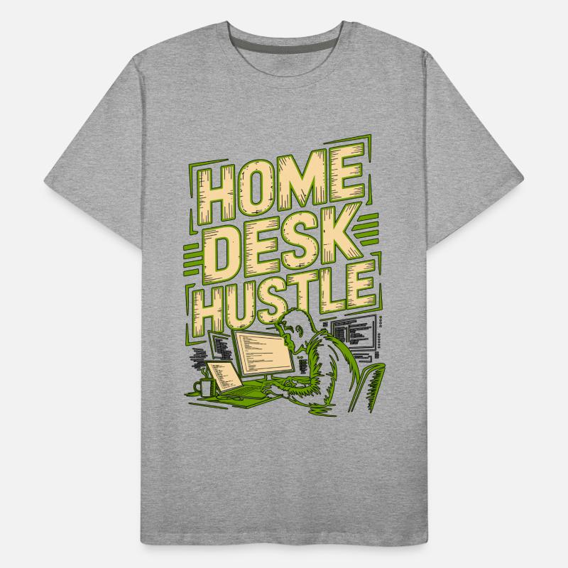 Remote Developer Home Desk Hustle Remote Coder Männer Premium Bio T-Shirt