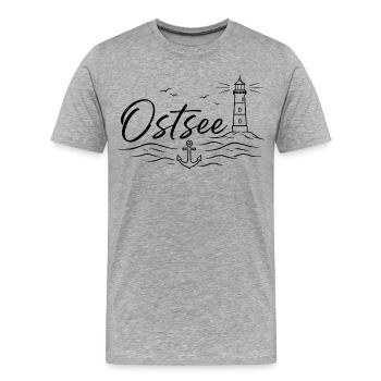 Ostsee - Männer Premium Bio T-Shirt - Grau meliert - Vorne - Damien (186cm)