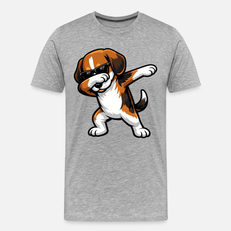 Dapping Beagle - T-shirt bio Premium Homme - gris chiné