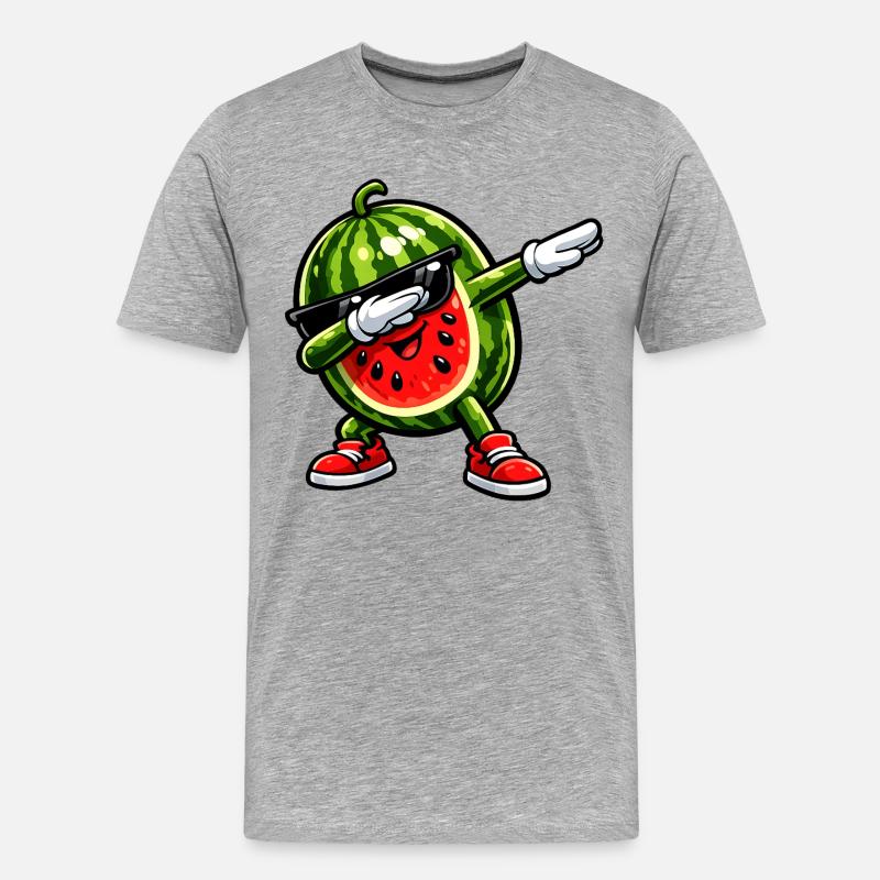 Tamponnement de pastèque - T-shirt bio Premium Homme - gris chiné
