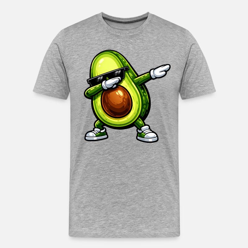 Dabbing Avocado - Männer Premium Bio T-Shirt - Grau meliert