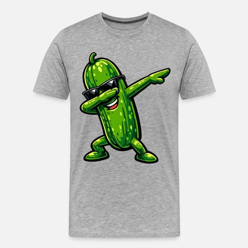 Dabbing Gurke - Männer Premium Bio T-Shirt - Grau meliert