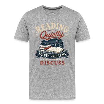 Rat de bibliothèque Rat de bibliothèque Motif d’amour - T-shirt bio Premium Homme - gris chiné - Devant - Damien (186cm)