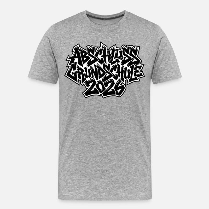 Abschluss 2026 Grundschule Graffiti - Männer Premium Bio T-Shirt - Grau meliert