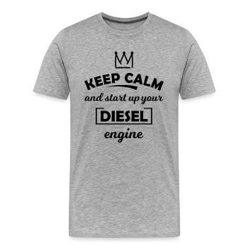 Diesel Motor Sport - Men's Premium Organic T-Shirt - heather grey - Front - Damien (186cm)