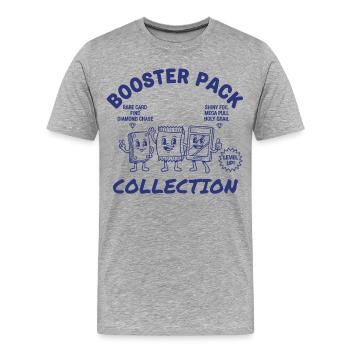 Collection de boosters Carte rare Trouver du Feuillet Brillant - T-shirt bio Premium Homme - gris chiné - Devant - Damien (186cm)