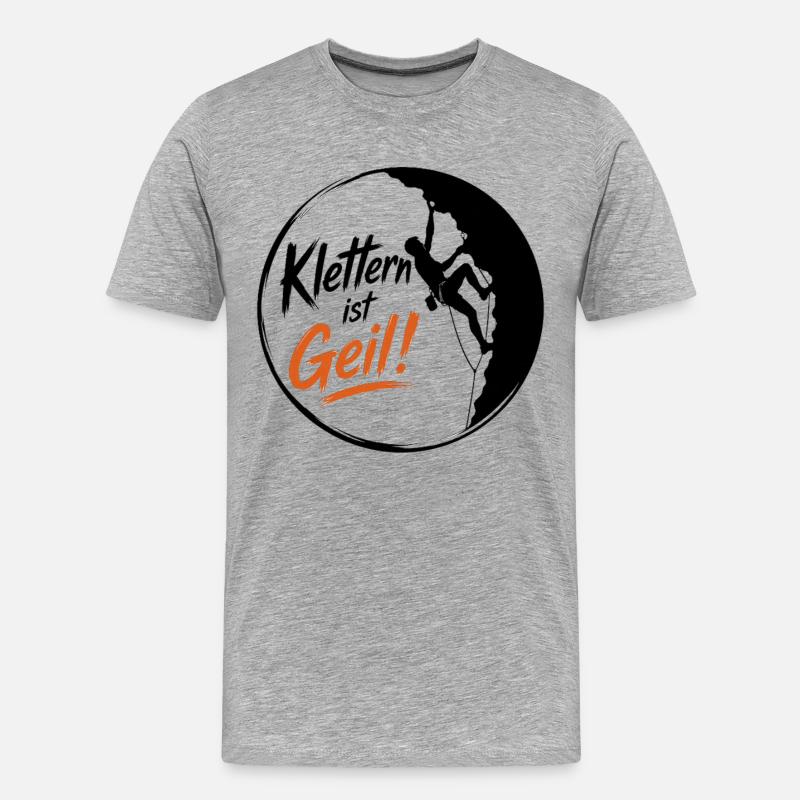 Klettern2 - Männer Premium Bio T-Shirt - Grau meliert