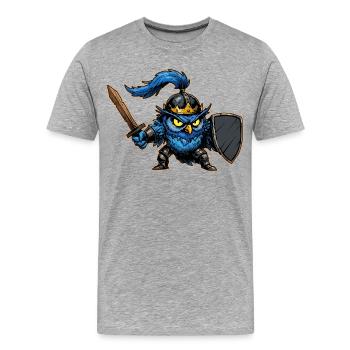 Knight Owl Ren Faire Mittelalterfest Lustig - Männer Premium Bio T-Shirt - Grau meliert - Vorne - Damien (186cm)