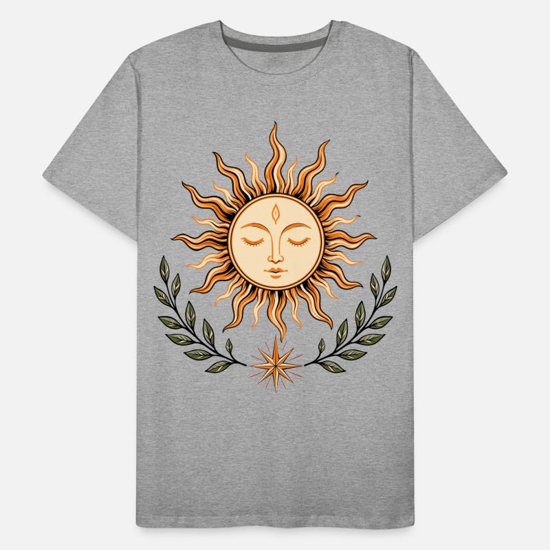 Midsummer Sun – Boho Nature Symbol Men's Premium Organic T-Shirt