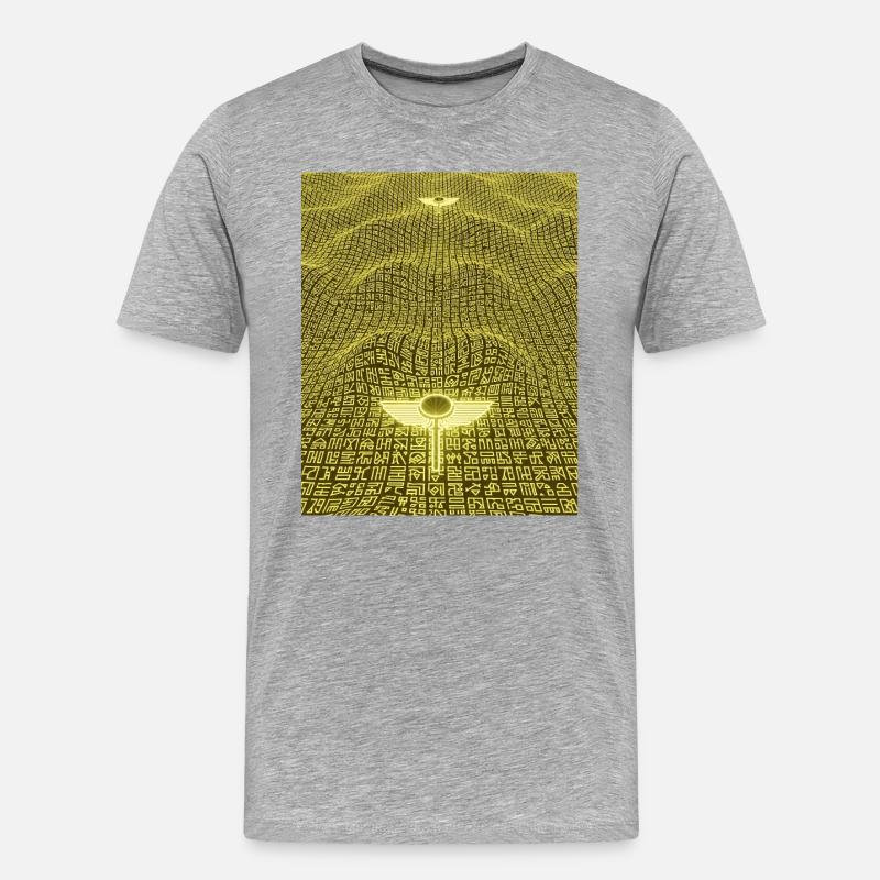Ancient Golden Code Alien Artifact - Men's Premium Organic T-Shirt - heather grey