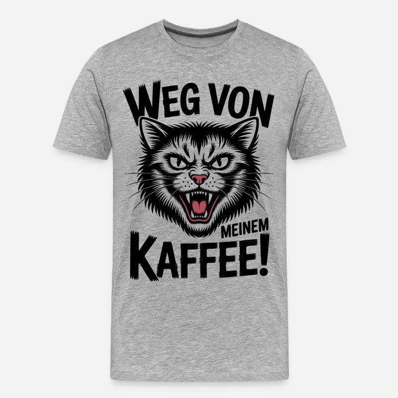 Weg Von Kaffee - Männer Premium Bio T-Shirt - Grau meliert