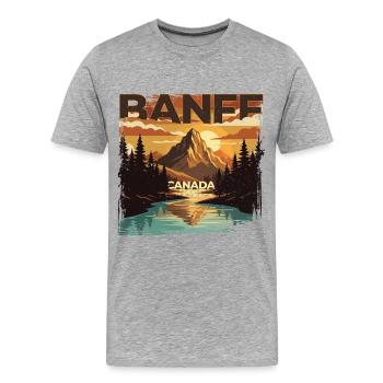 Banff Canada Nationalpark - Männer Premium Bio T-Shirt - Grau meliert - Vorne - Damien (186cm)