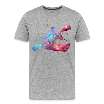 Kanu Paddelboot Weltraum Kinder Jungen Kajak - Männer Premium Bio T-Shirt - Grau meliert - Vorne - Damien (186cm)