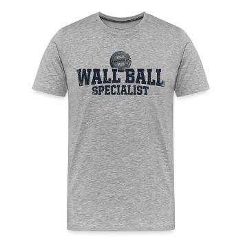 Formation croisée spécialisée dans le ballon mural - T-shirt bio Premium Homme - gris chiné - Devant - Damien (186cm)