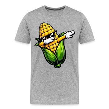 Tamponner le maïs sur l’épi - T-shirt bio Premium Homme - gris chiné - Devant - Damien (186cm)