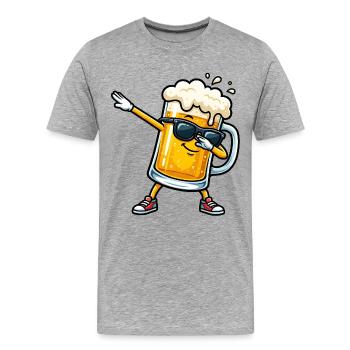 Dabbing Bierkrug - Männer Premium Bio T-Shirt - Grau meliert - Vorne - Damien (186cm)