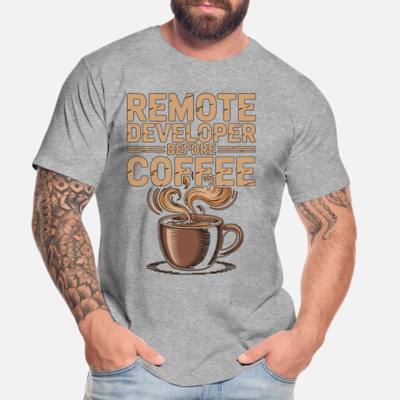 Remote Developer Before Remote Coder Coffee Lover Männer Premium Bio T-Shirt
