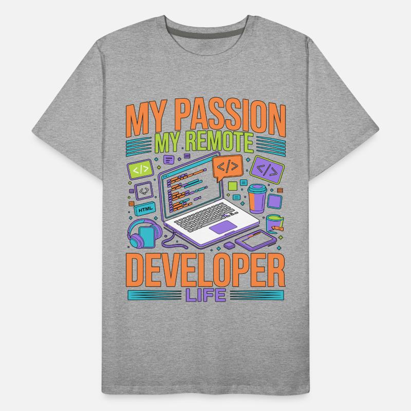 Remote Developer My Passion My Software Engineer Männer Premium Bio T-Shirt