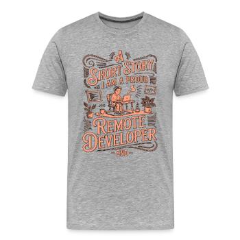 Remote Developer A Short Story I Am Web Programmer - Männer Premium Bio T-Shirt - Grau meliert - Vorne - Damien (186cm)