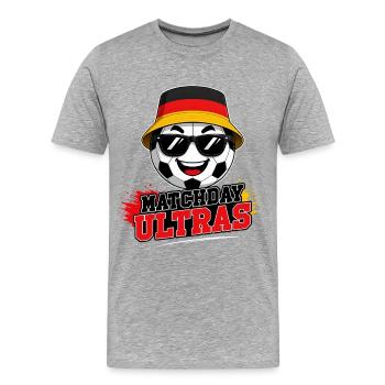 Matchday Ultras Fußball Fan Deutschland - Männer Premium Bio T-Shirt - Grau meliert - Vorne - Damien (186cm)