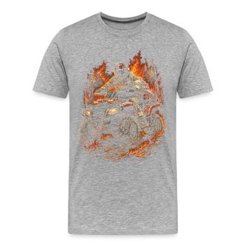 ATV Quad Conduite Quad Quad Quad Riders Pompier - T-shirt bio Premium Homme - gris chiné - Devant - Damien (186cm)