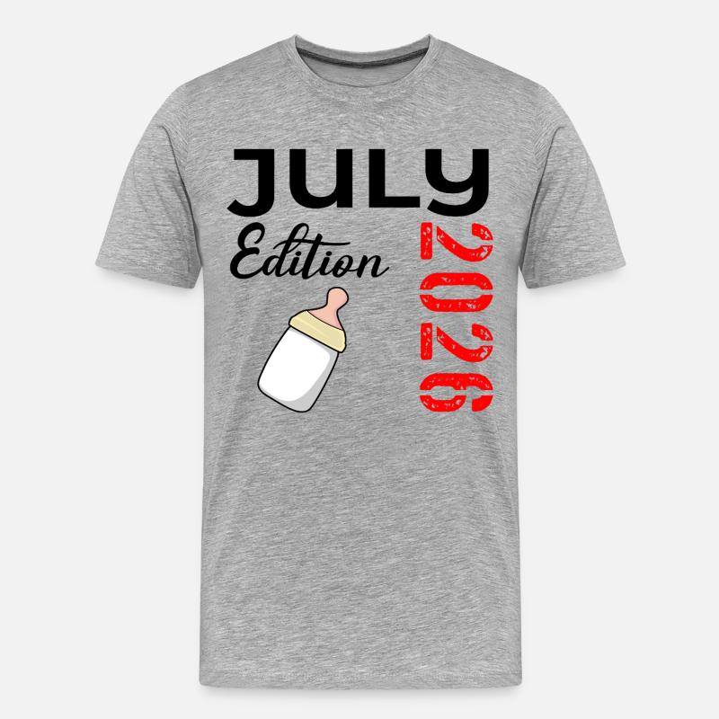 Geburt Juli 2026 - Männer Premium Bio T-Shirt - Grau meliert