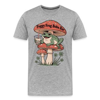 Foggy Frog Boba Bar Bubble Tea Liebhaber - Männer Premium Bio T-Shirt - Grau meliert - Vorne - Damien (186cm)