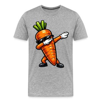 Dabbing Karotte / Möhre - Männer Premium Bio T-Shirt - Grau meliert - Vorne - Damien (186cm)