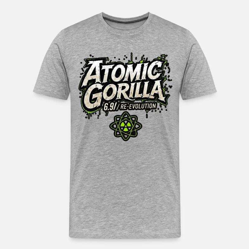 Atomic Gorilla Re-Evolution - Men's Premium Organic T-Shirt - heather grey